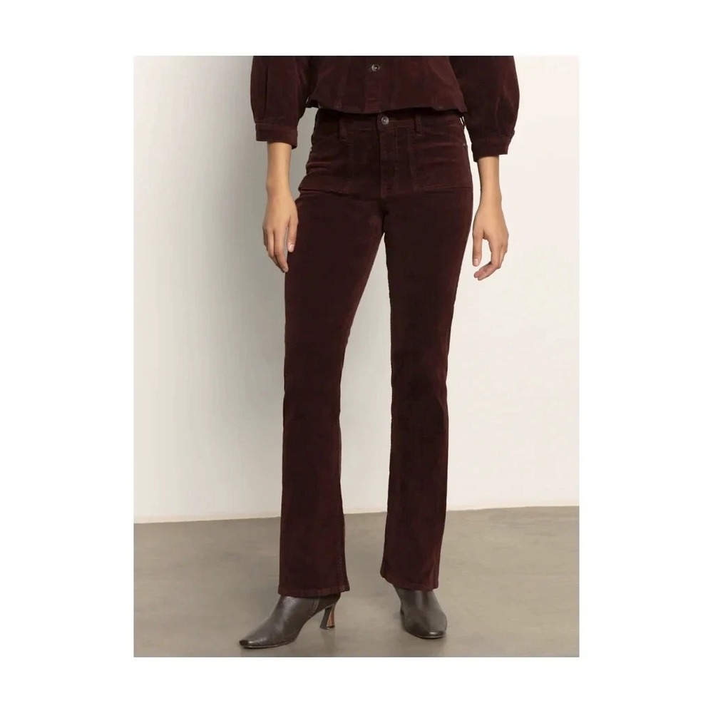Sanctuary Womens Velveteen Bootcut Pants Dark Crimson Size 30 Velveteen Stretch